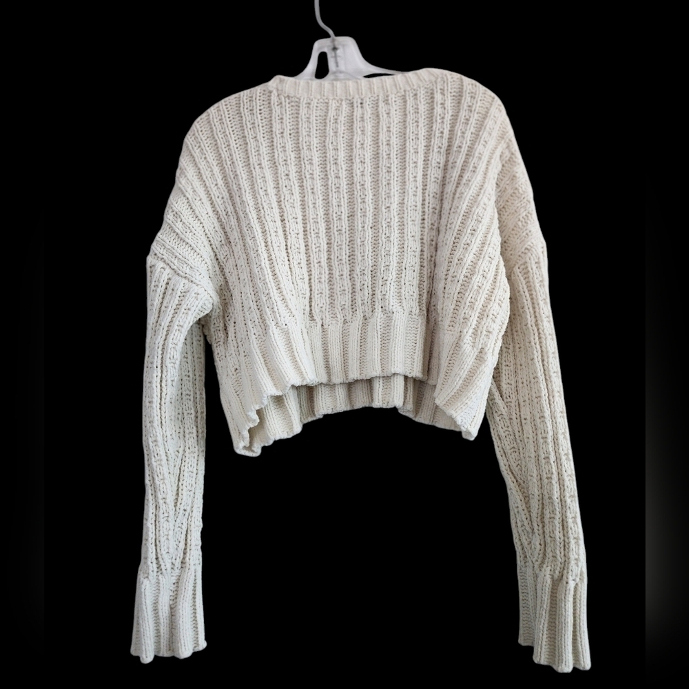 Arizona Jean Co. Cropped off-white knit sweater size Small - Picture 2 of 4